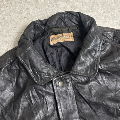 レザージャケットシティボーイコーデ古着