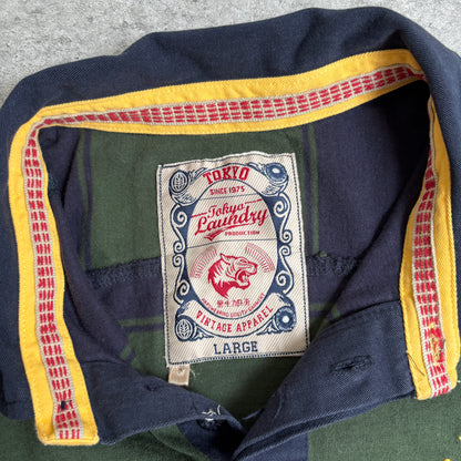 ラガーシャツシティボーイコーデ古着