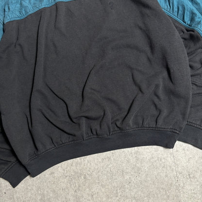 シルク切替スウェットストリートコーデ古着