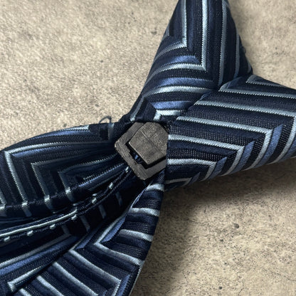 ワンタッチジップネクタイ青紺ストリートシックシティボーイ古着