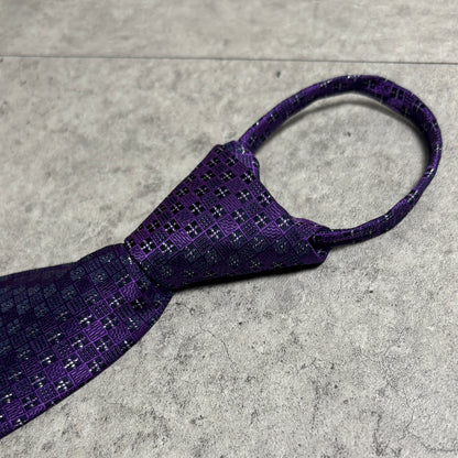 ワンタッチジップネクタイ紫スリムタイストリートシックシティボーイ古着