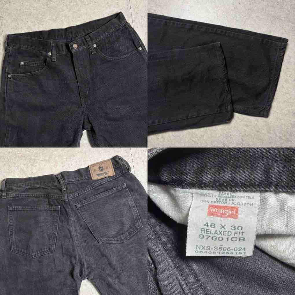 総柄厚手ニットブラックデニムコーデ古着