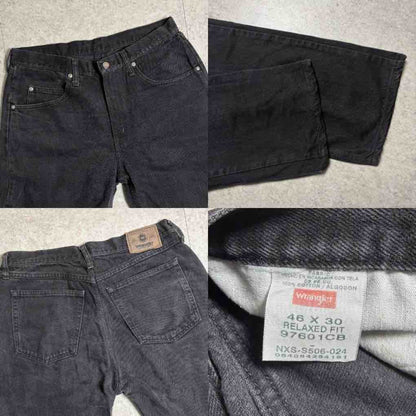 総柄厚手ニットブラックデニムコーデ古着