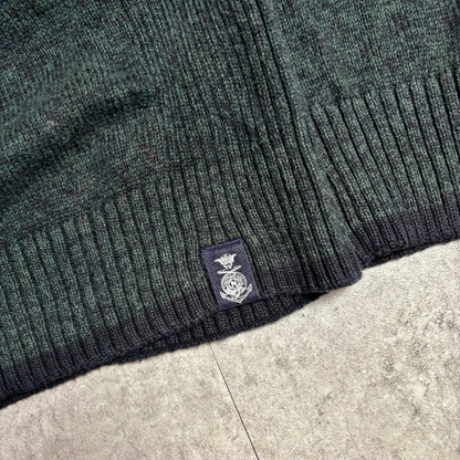 ハーフジップニットシティボーイコーデ古着