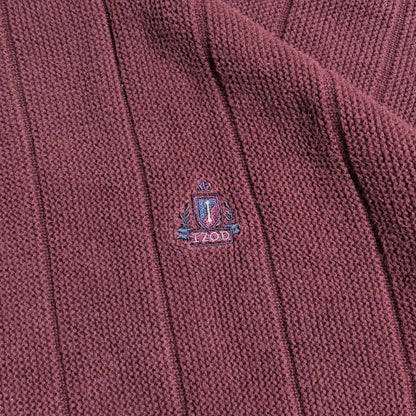 バーガンディニットミリタリーコーデ古着