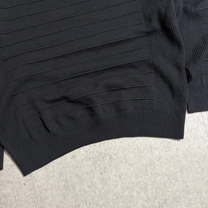 Vネックコットンニットダックパンツコーデ古着