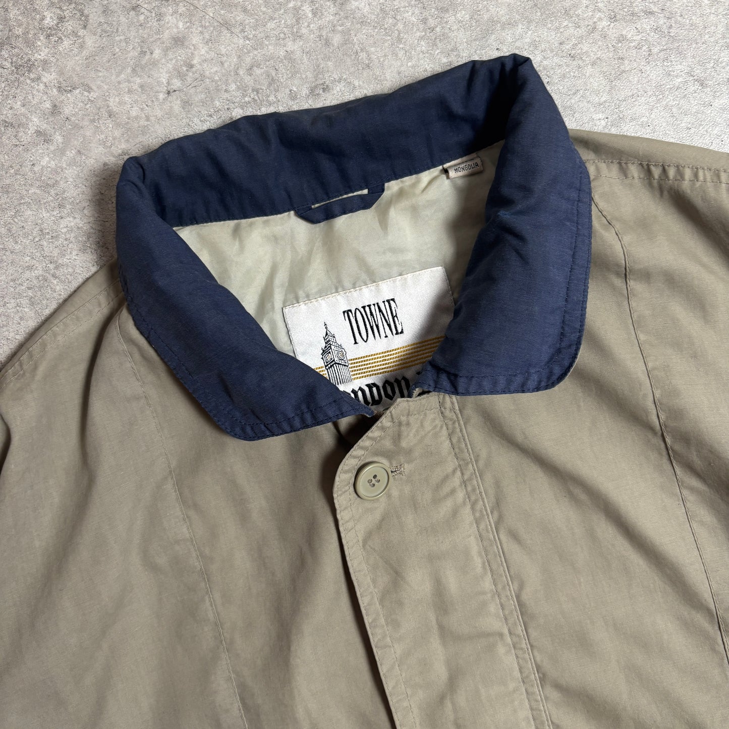 ハリントンジャケットベージュシティボーイコーデ古着