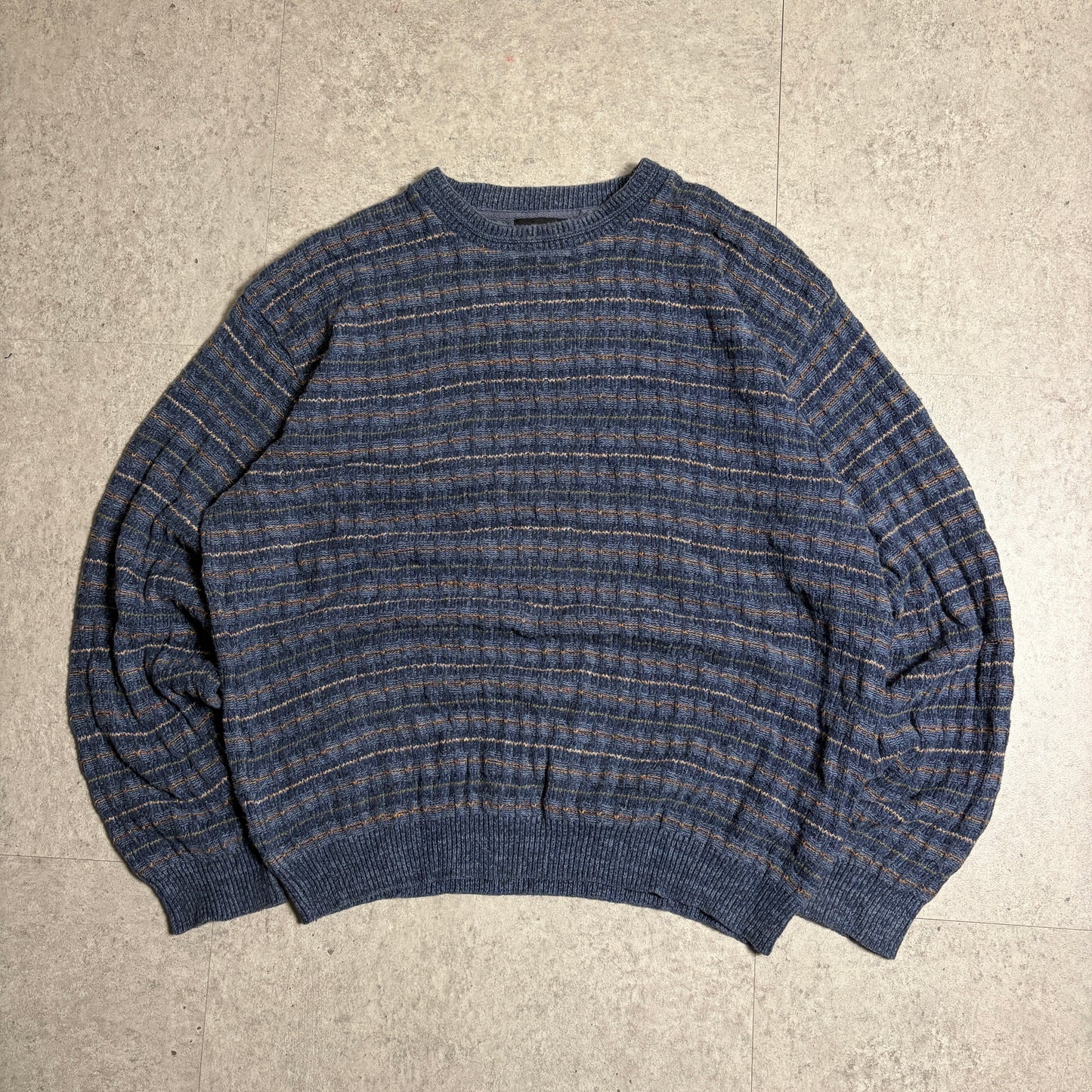 総柄コットンニットシティボーイコーデ古着