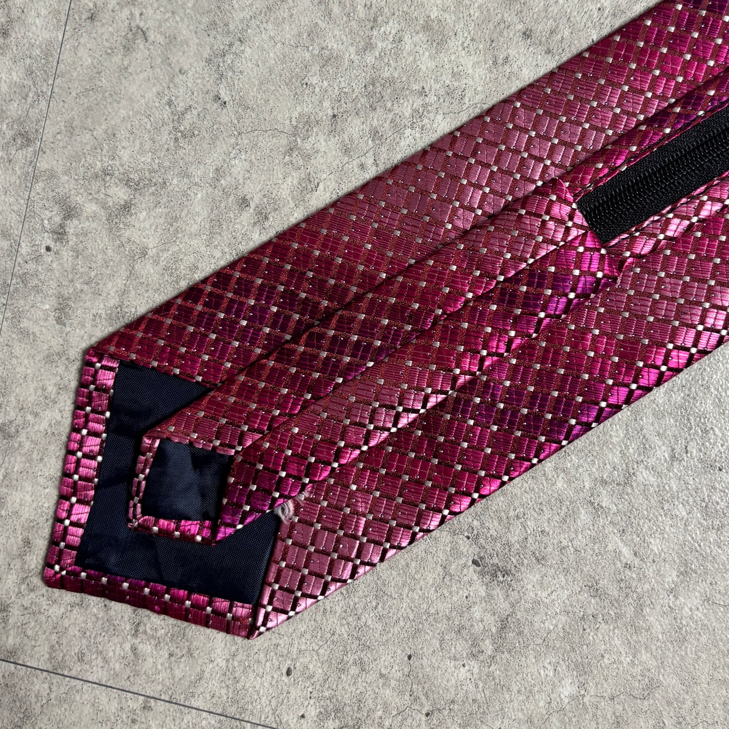 ワンタッチジップネクタイ濃ピンクグラデストリートシティボーイ古着