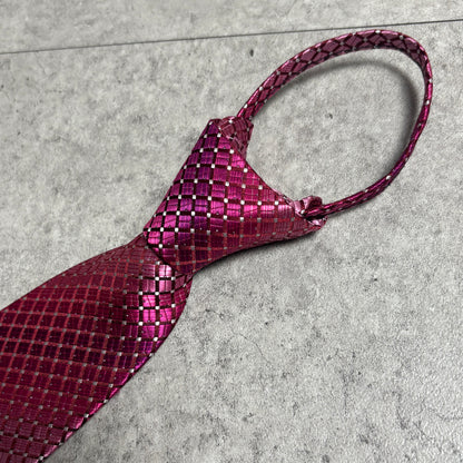 ワンタッチジップネクタイ濃ピンクグラデストリートシティボーイ古着