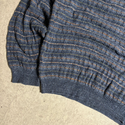 総柄コットンニットシティボーイコーデ古着