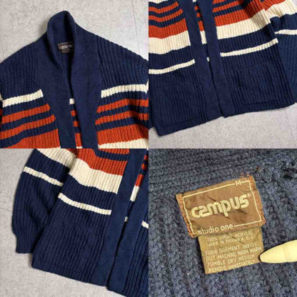 ニットカーデコーデュロイパンツコーデ古着