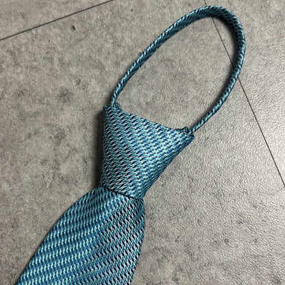 ワンタッチジップネクタイブルーストリートシティボーイ古着クラシック