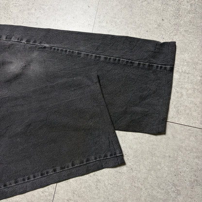 ジャガードニットブラックデニムコーデ古着