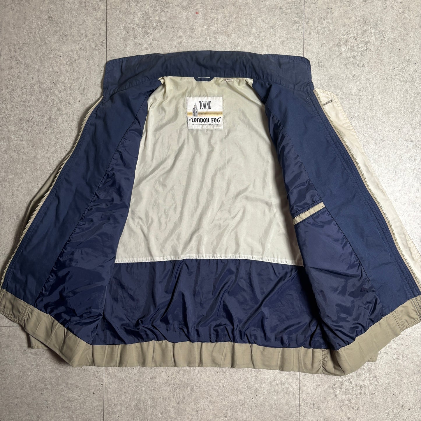 ハリントンジャケットベージュシティボーイコーデ古着