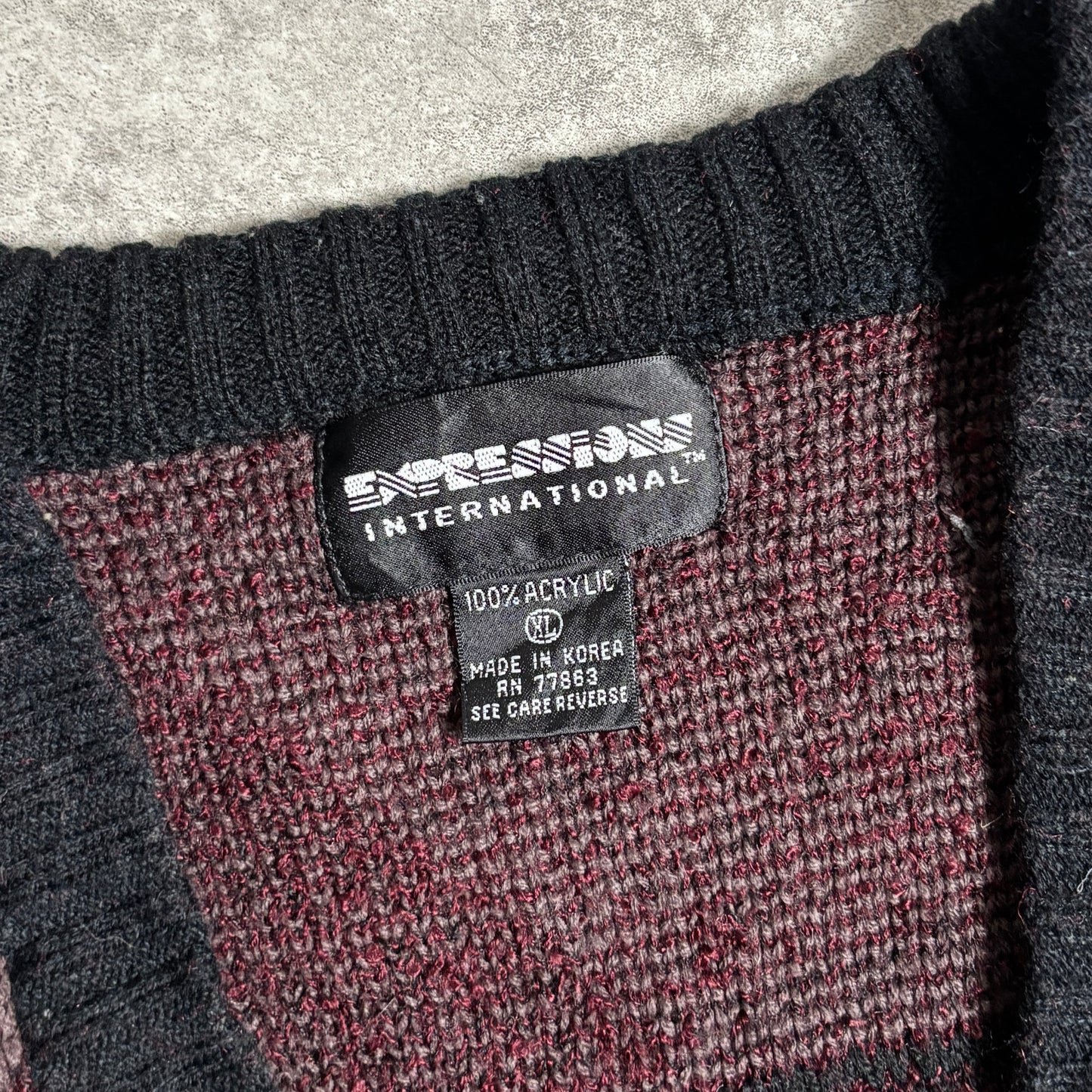 総柄ニットカーデシティボーイコーデ古着