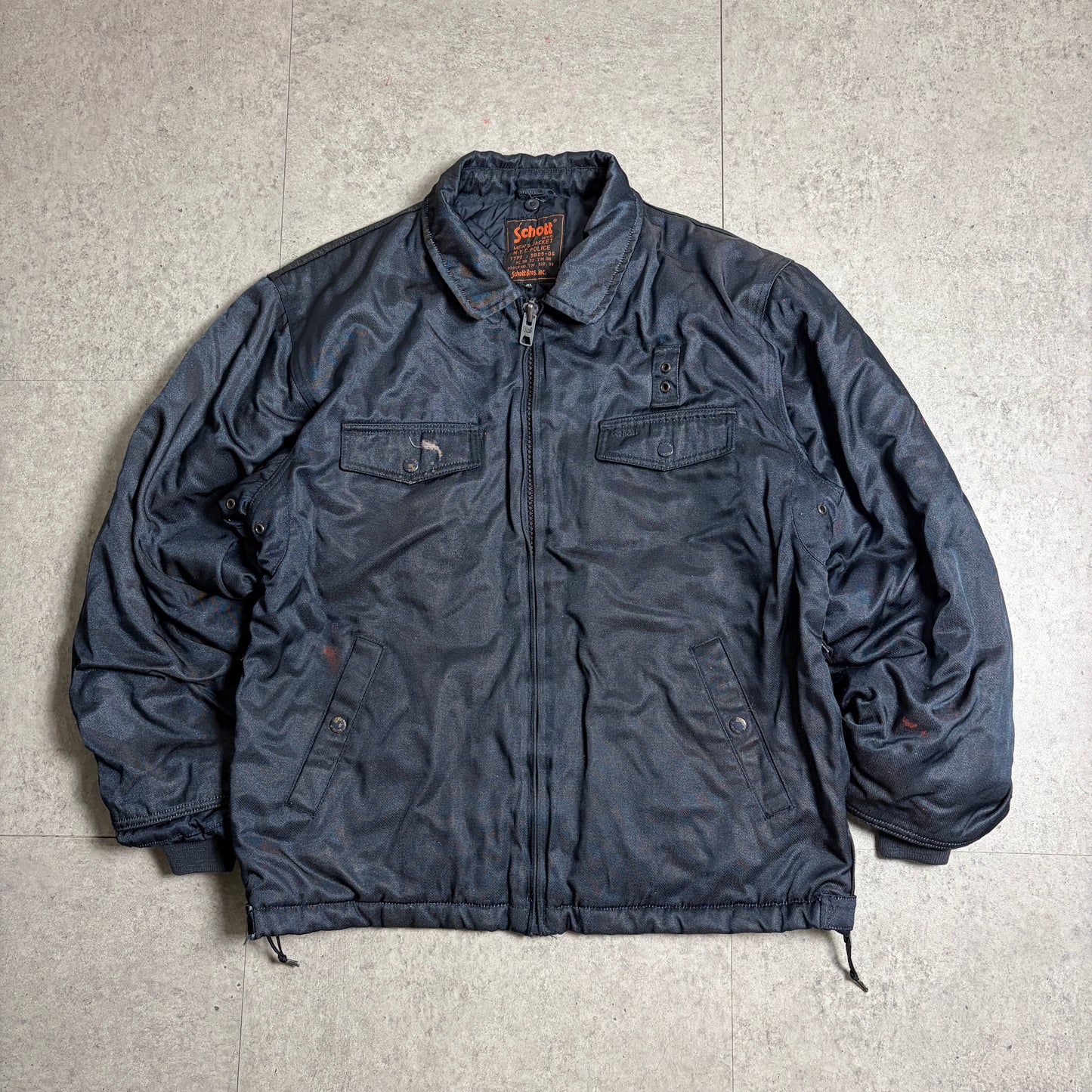 Schott N.Y.CPOLICETYPE9809-OG中綿ジャケットアメカジワークストリートコーデ