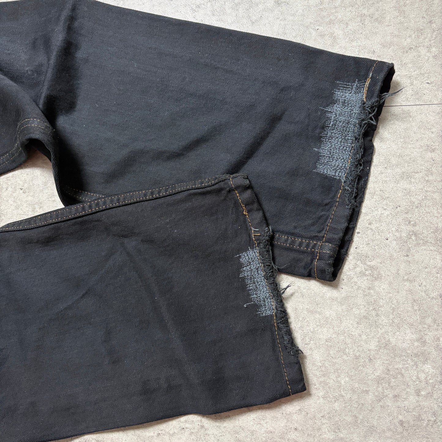 ネルシャツブラックデニムアメカジコーデ古着