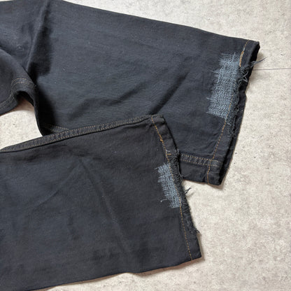 ネルシャツブラックデニムアメカジコーデ古着