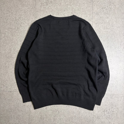 Vネックコットンニットダックパンツコーデ古着