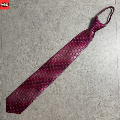 ワンタッチジップネクタイ濃ピンクグラデストリートシティボーイ古着