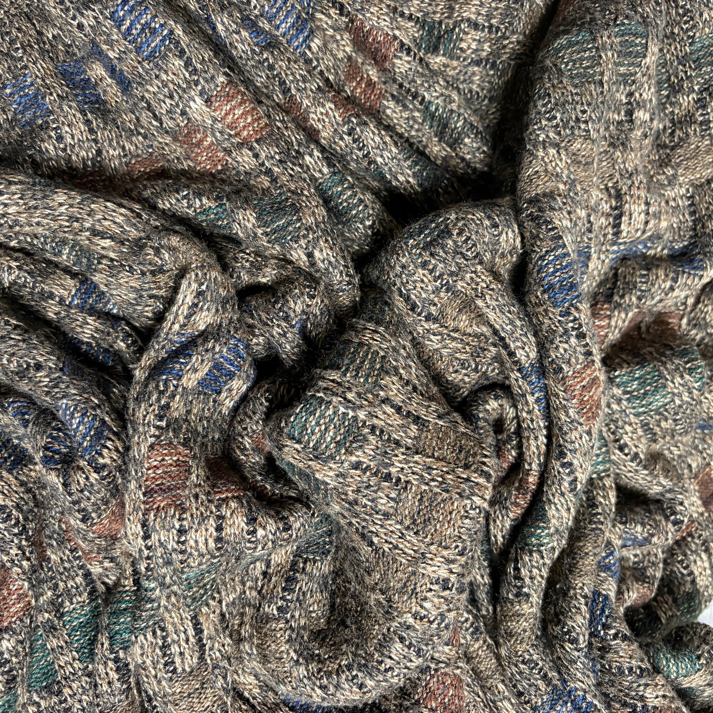 総柄ニットシティボーイコーデ古着デニム