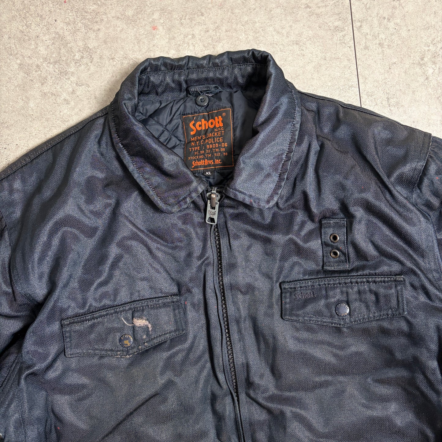 Schott N.Y.CPOLICETYPE9809-OG中綿ジャケットアメカジワークストリートコーデ