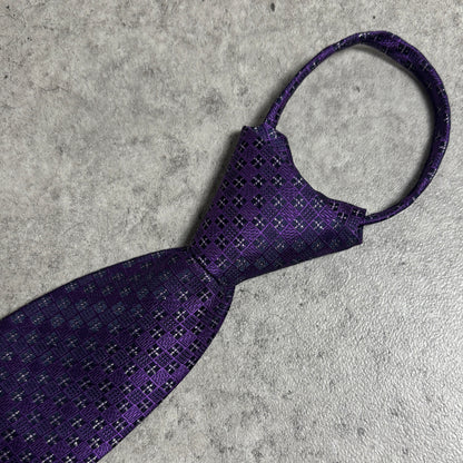 ワンタッチジップネクタイ紫スリムタイストリートシックシティボーイ古着