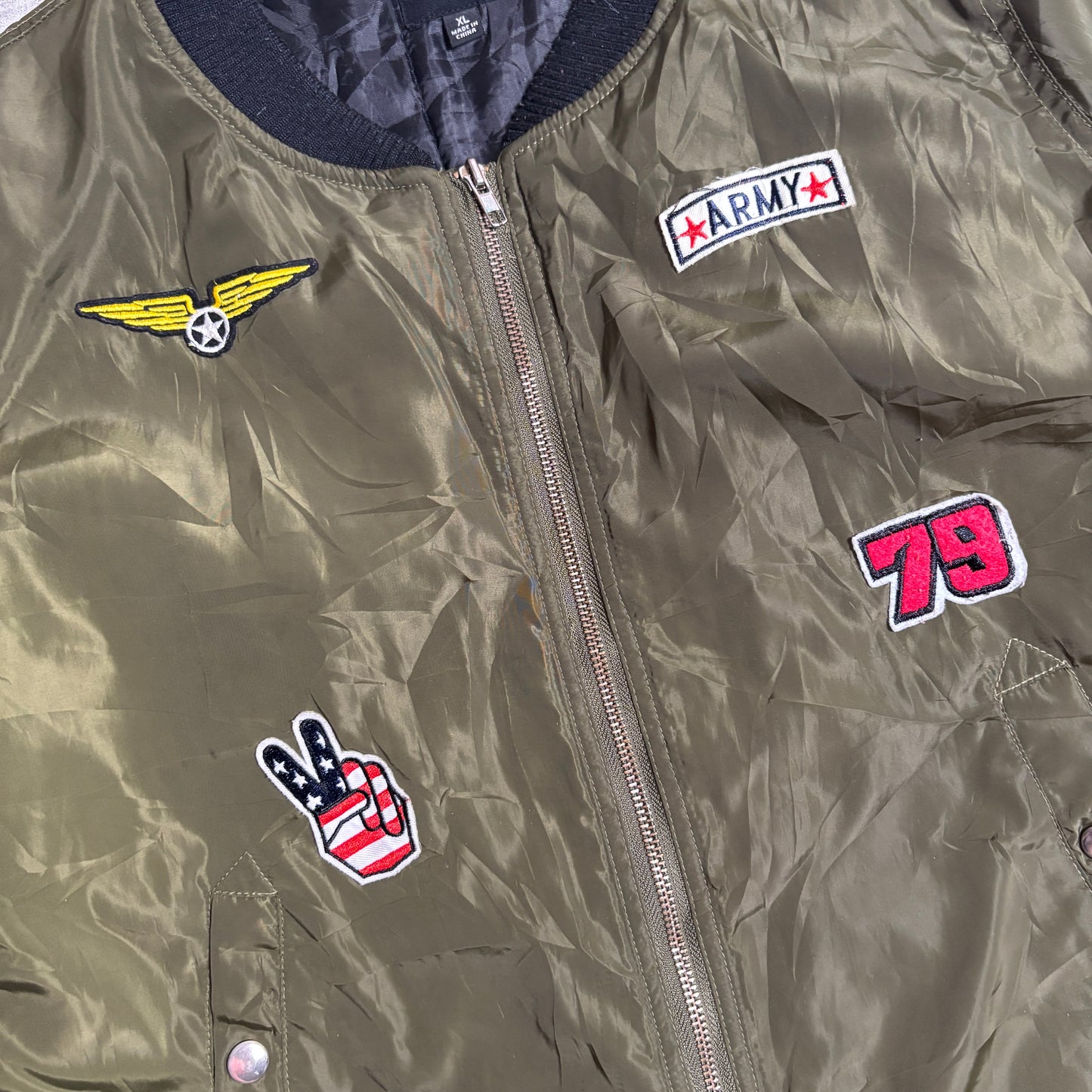 ワッペン付MA-1ストリートコーデ古着