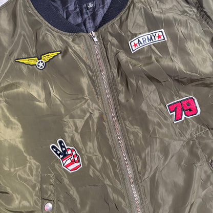 ワッペン付MA-1ストリートコーデ古着