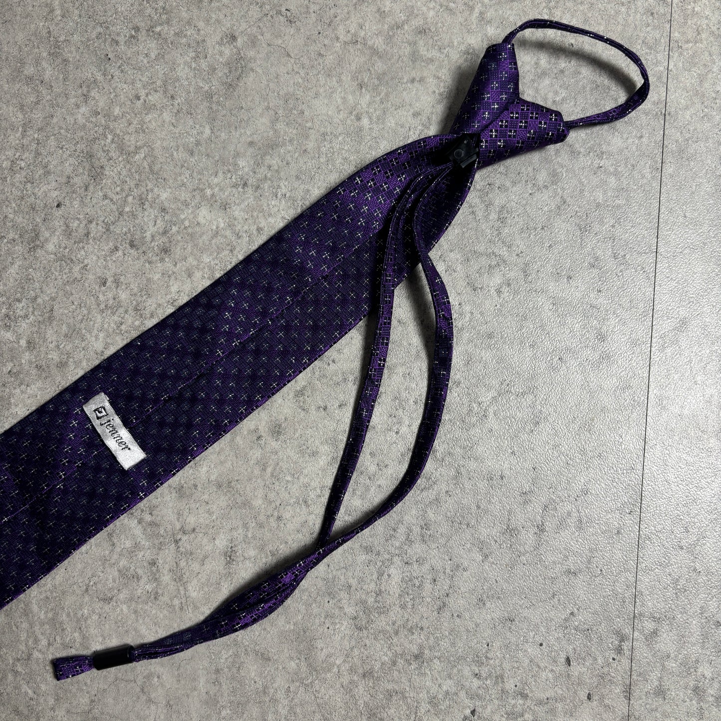 ワンタッチジップネクタイ紫スリムタイストリートシックシティボーイ古着