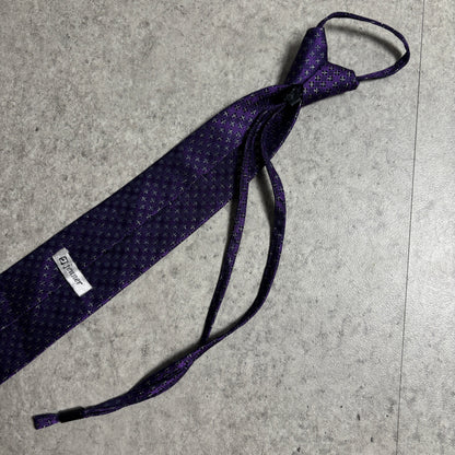 ワンタッチジップネクタイ紫スリムタイストリートシックシティボーイ古着