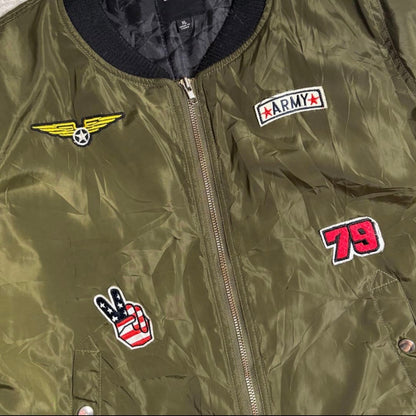 ワッペン付MA-1ストリートコーデ古着