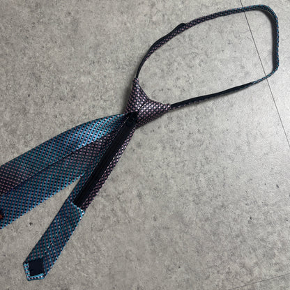 ワンタッチジップネクタイ青紫グラデーションストリートシティボーイ古着