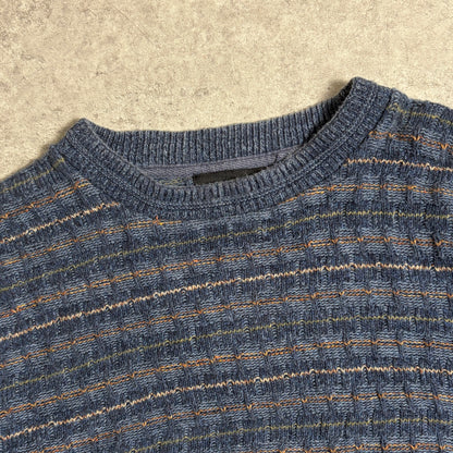 総柄コットンニットシティボーイコーデ古着