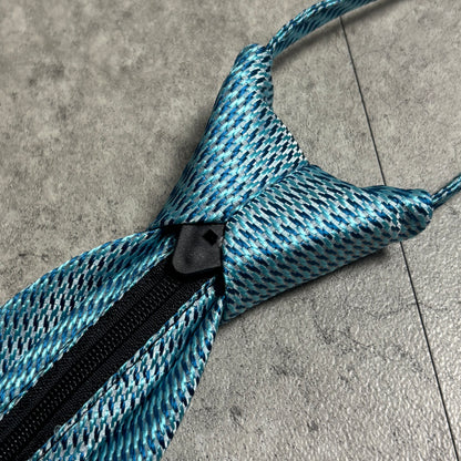 ワンタッチジップネクタイブルーストリートシティボーイ古着クラシック