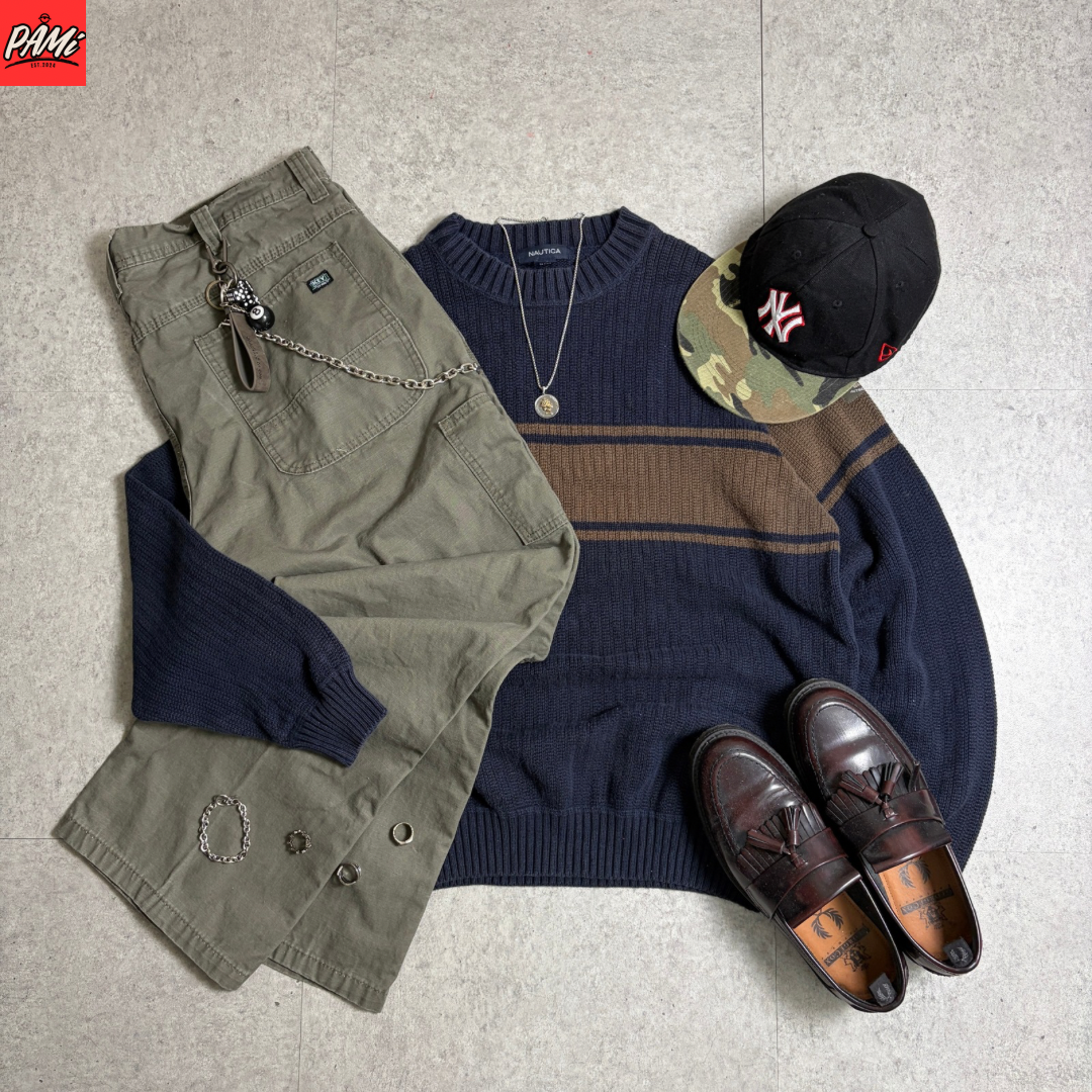 NAUTICAニットワークパンツ古着ＸＬ