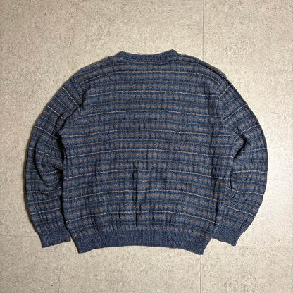 総柄コットンニットシティボーイコーデ古着