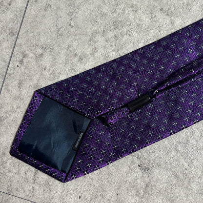ワンタッチジップネクタイ紫スリムタイストリートシックシティボーイ古着