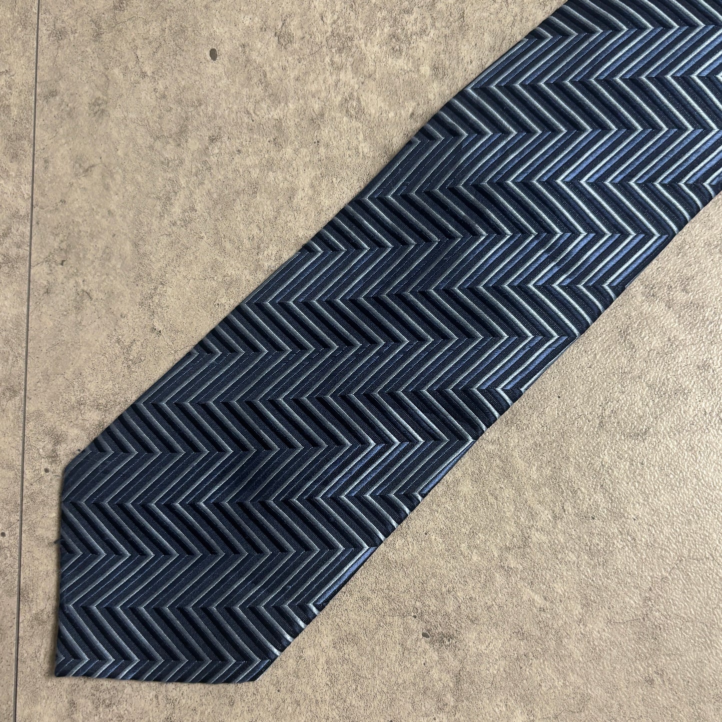 ワンタッチジップネクタイ青紺ストリートシックシティボーイ古着