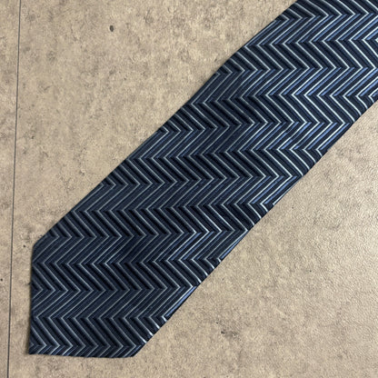 ワンタッチジップネクタイ青紺ストリートシックシティボーイ古着