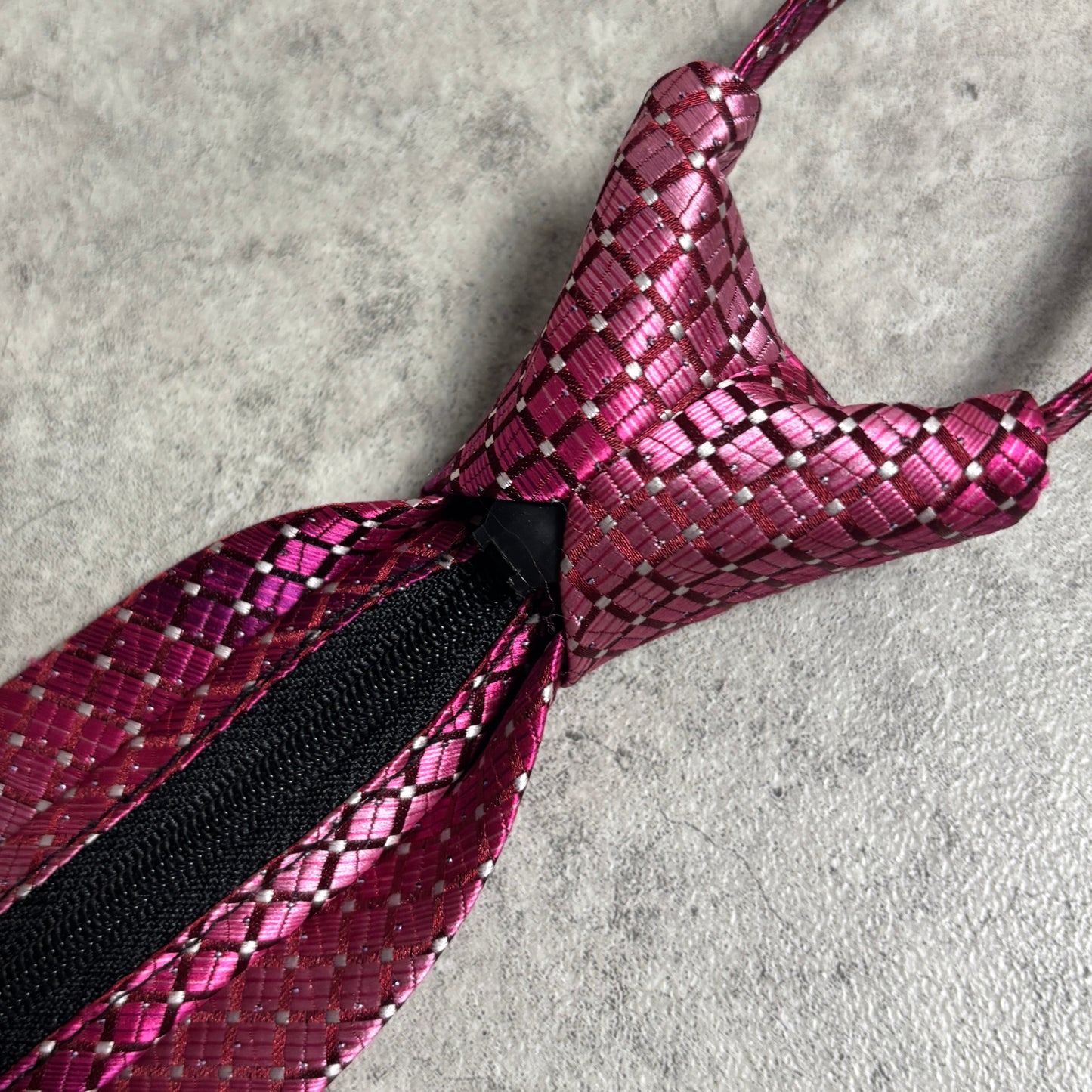 ワンタッチジップネクタイ濃ピンクグラデストリートシティボーイ古着