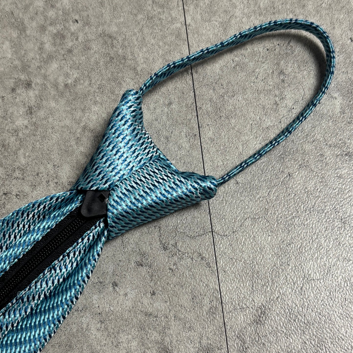 ワンタッチジップネクタイブルーストリートシティボーイ古着クラシック