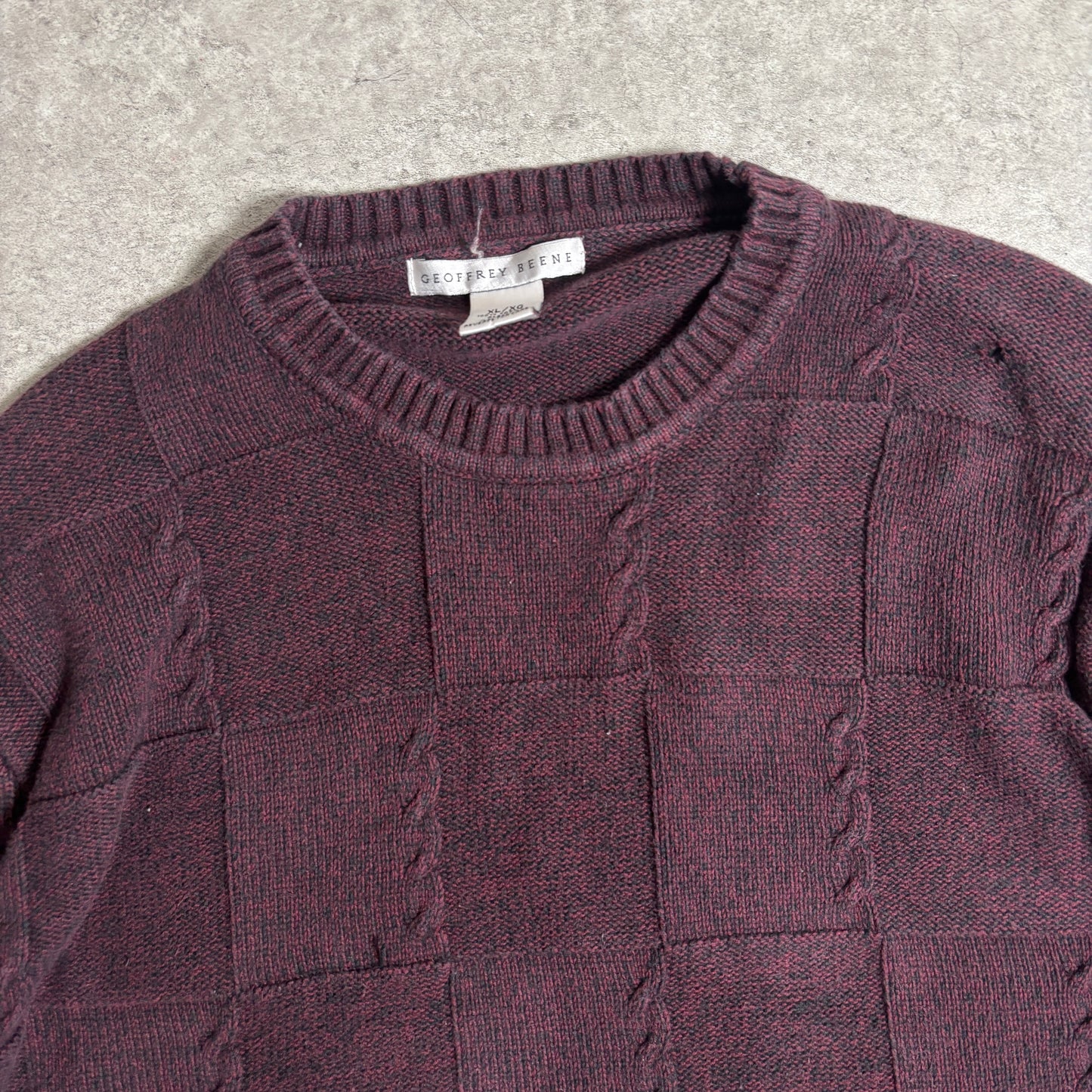 バーガンディニットシティボーイコーデ古着