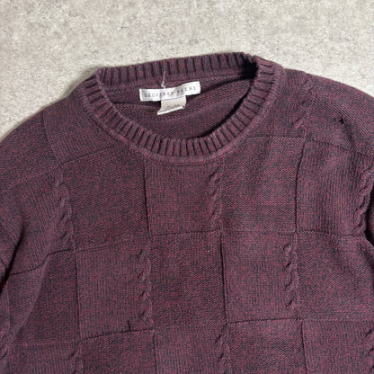 バーガンディニットシティボーイコーデ古着