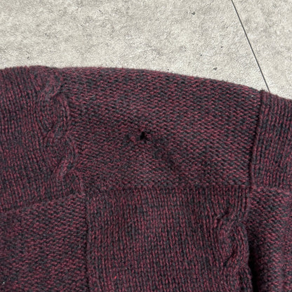 バーガンディニットシティボーイコーデ古着