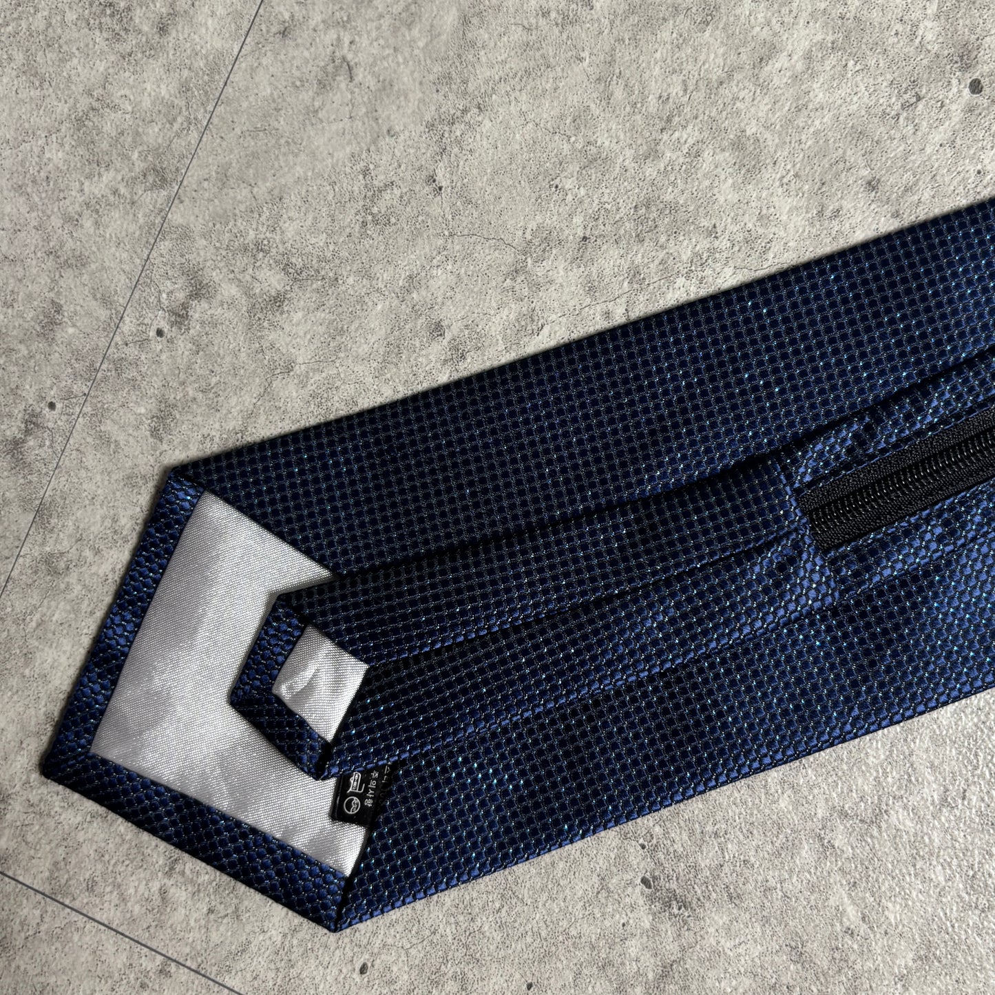 ワンタッチジップネクタイ紺ラメネイビーストリートシティボーイ古着