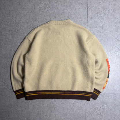 ゴッホプリントニットシティボーイコーデ古着