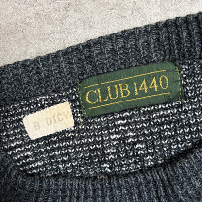 総柄ニットスラックスシティボーイコーデ古着