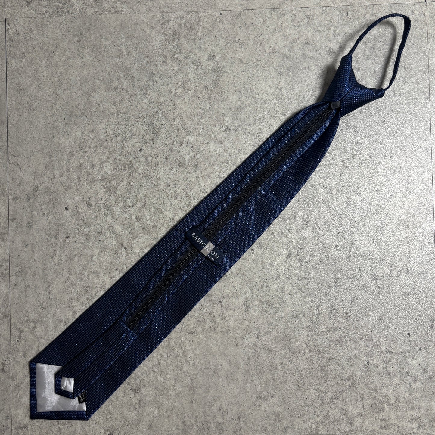 ワンタッチジップネクタイ紺ラメネイビーストリートシティボーイ古着